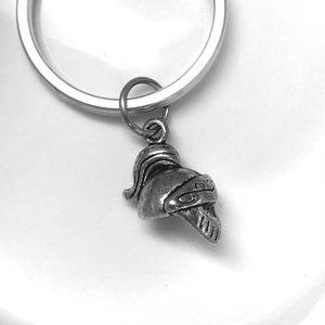 Miniature medieval Helmet Knights Helmet Charm Gift Key ring Keychain